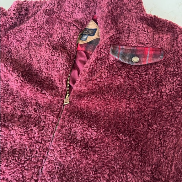Pendleton Maroon Teddy Jacket Plush Fleece Flannel Detail / xlarge - Picture 12 of 14